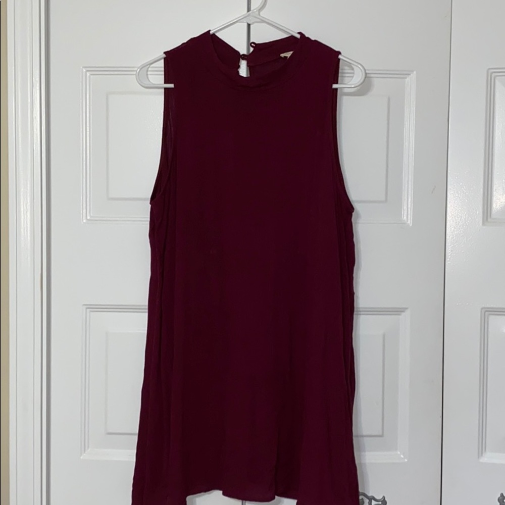 Burgundy shift dress